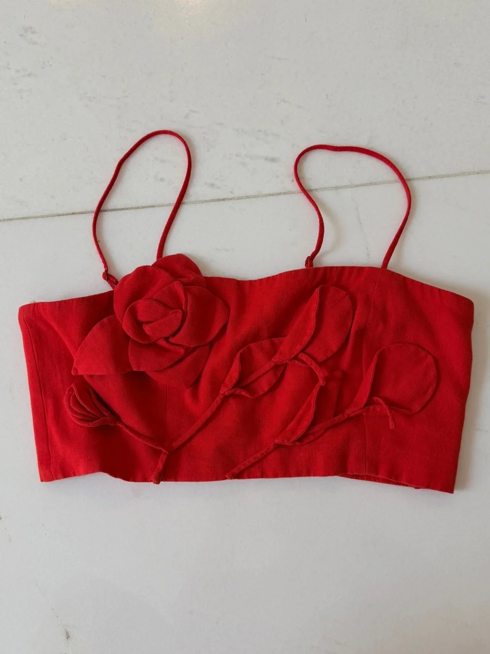 Farm Rio Anthropologie Floral Appliqué Crop Top - Picture 9 of 16